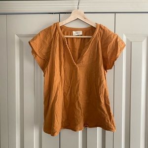 Orange Universal Thread Target Flutter Sleeve Top